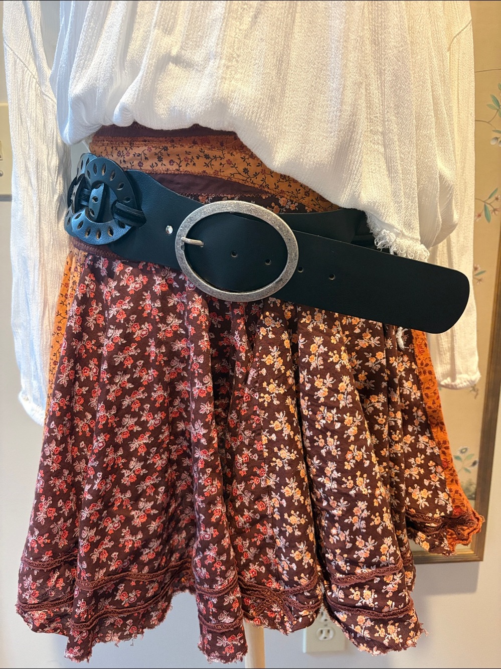 3” wide 100% leather belt size XL 2006 Old Navy